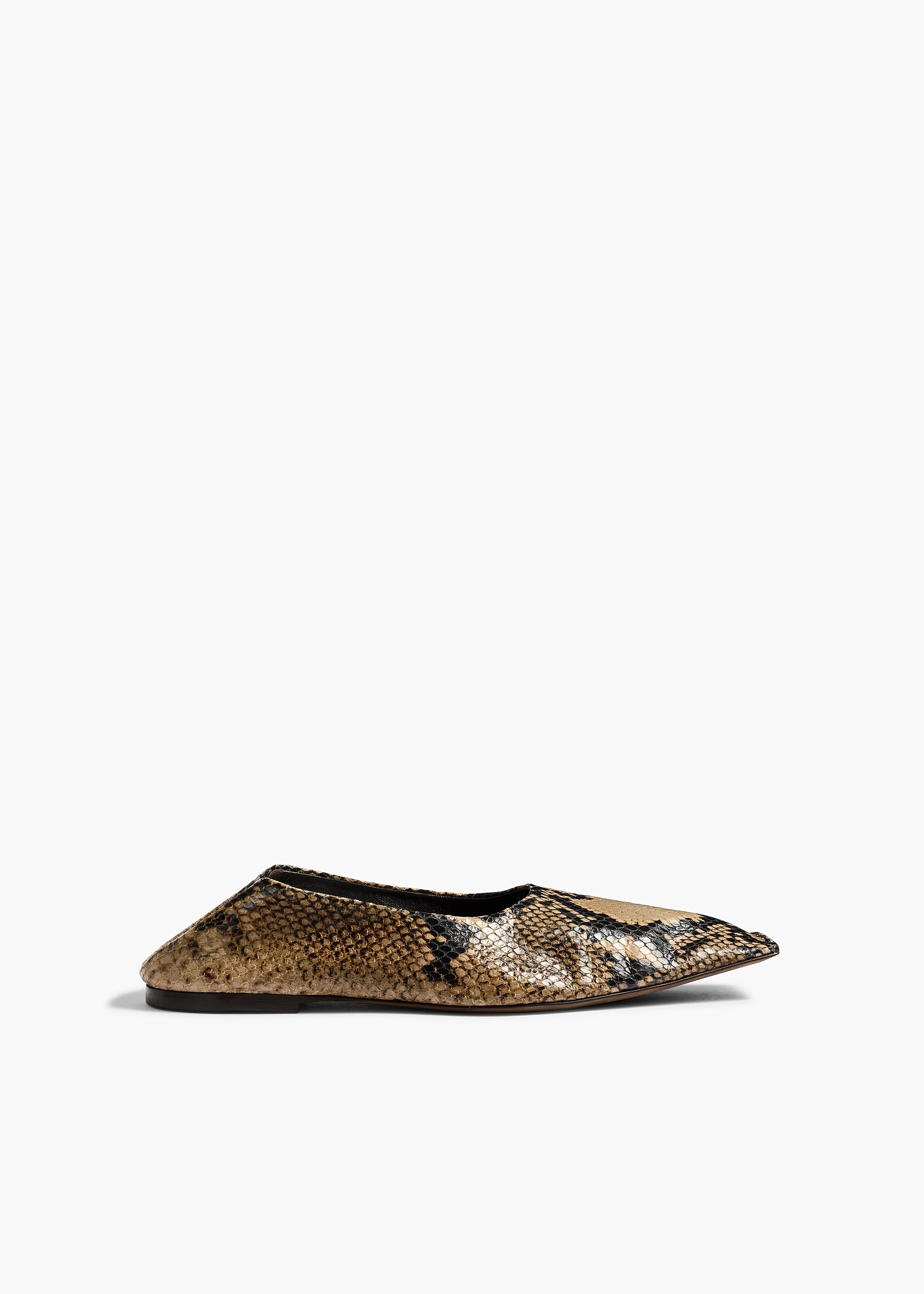 Marlene Ballerina in Python-Embossed Taupe - Image 3