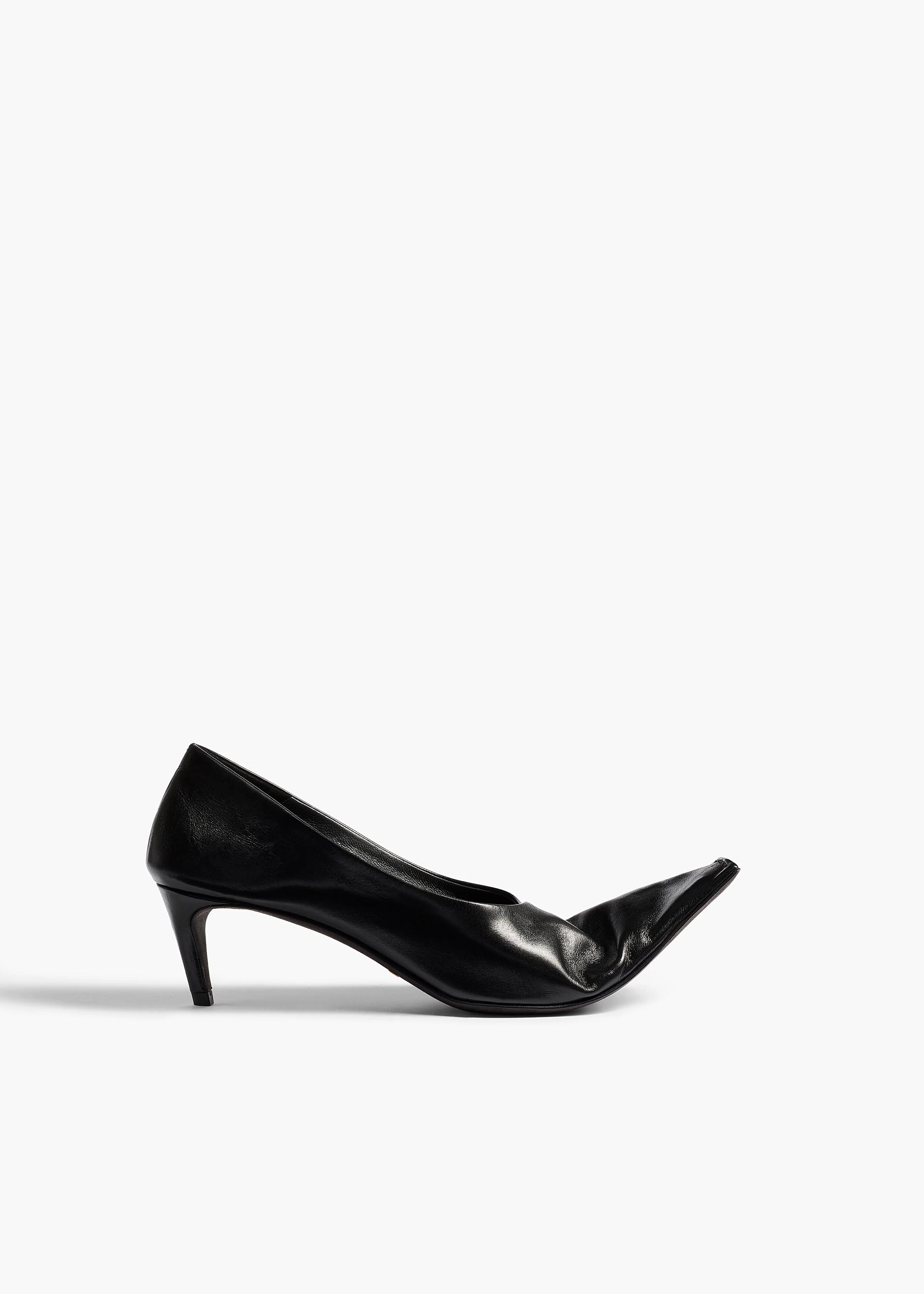 Marlene Pump in Black Glazed Leather