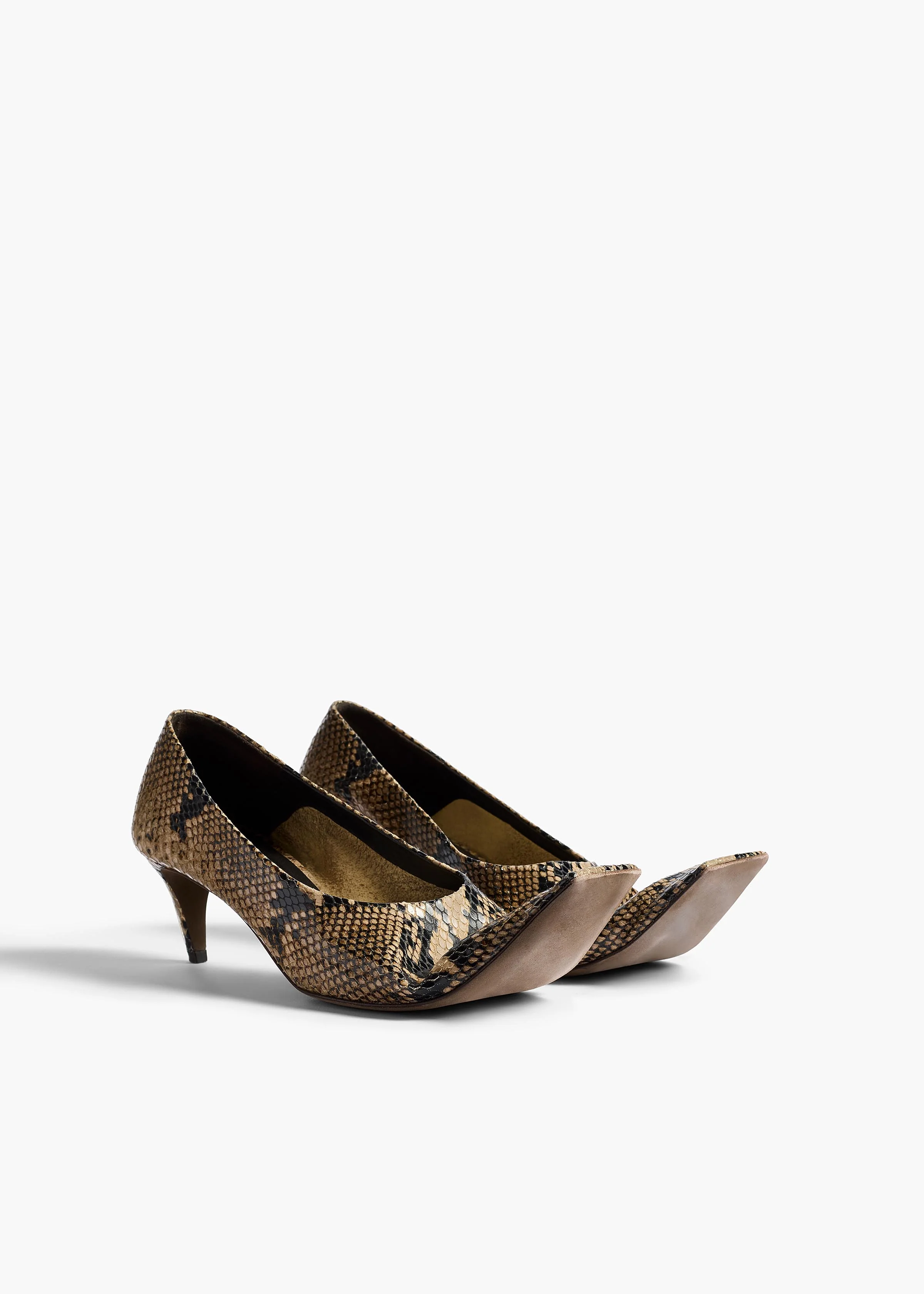 Marlene Pump in Python-Embossed Taupe - Image 3