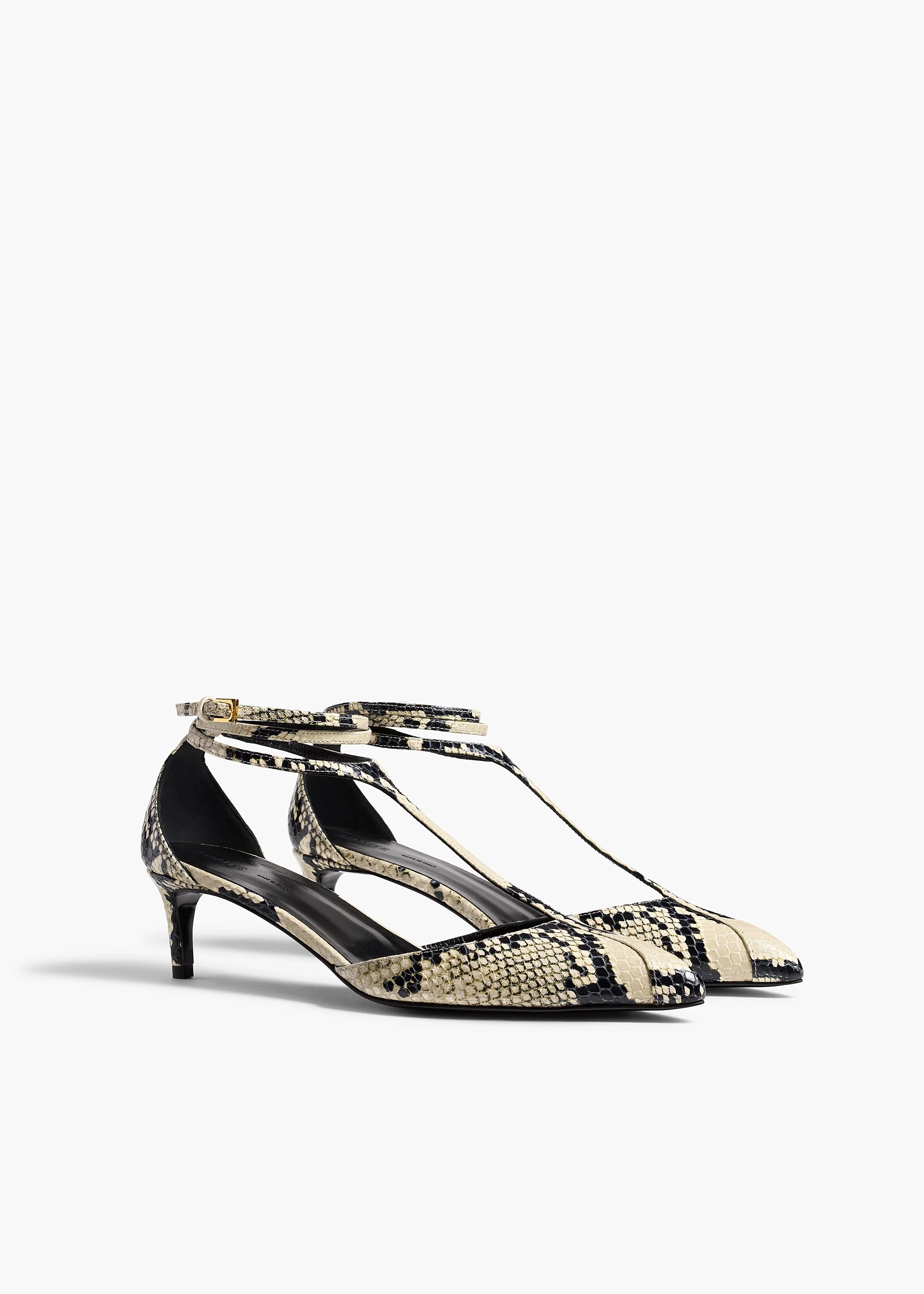 Mia Pump in Natural Python-Embossed Leather - Image 2