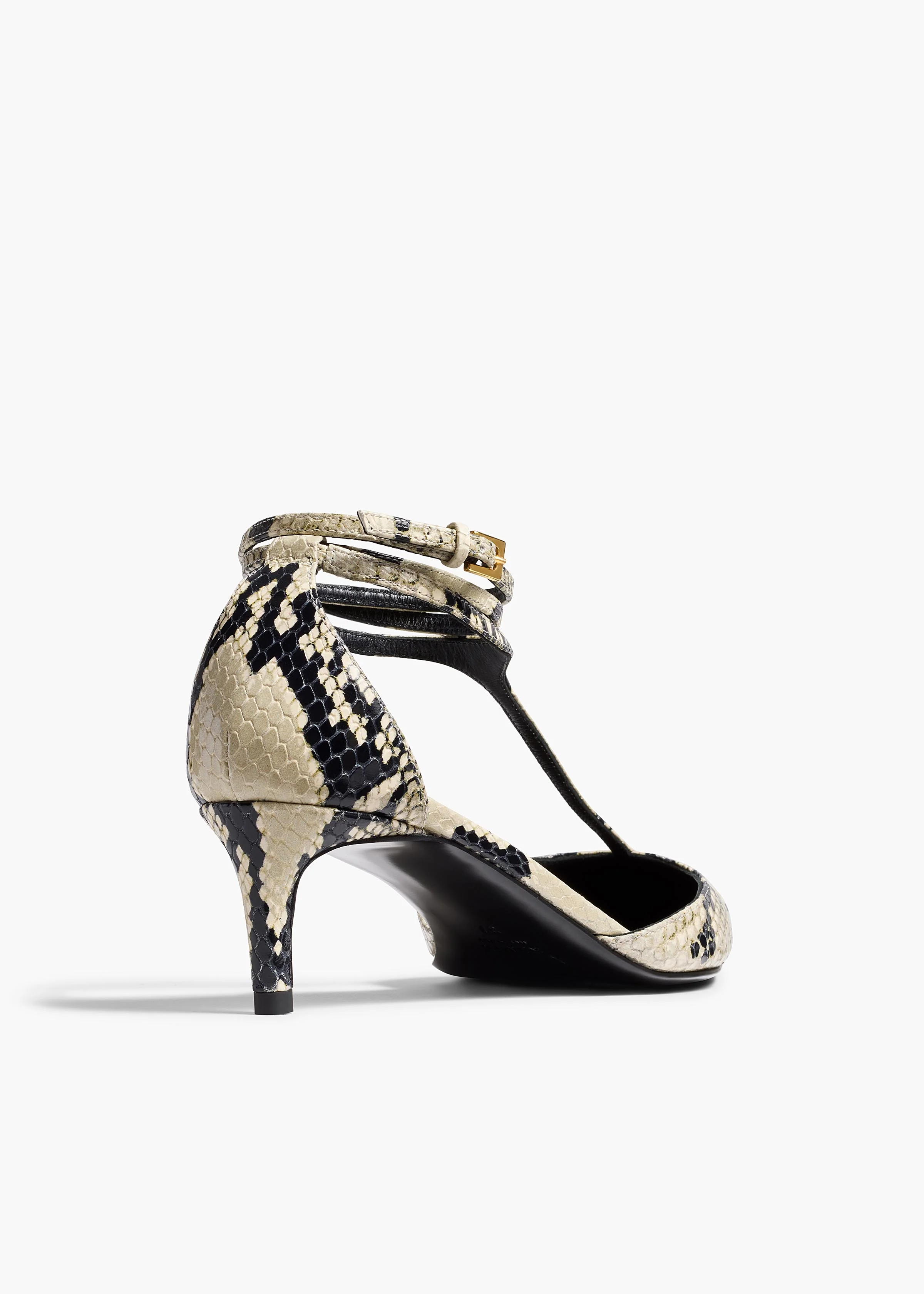 Mia Pump in Natural Python-Embossed Leather - Image 3