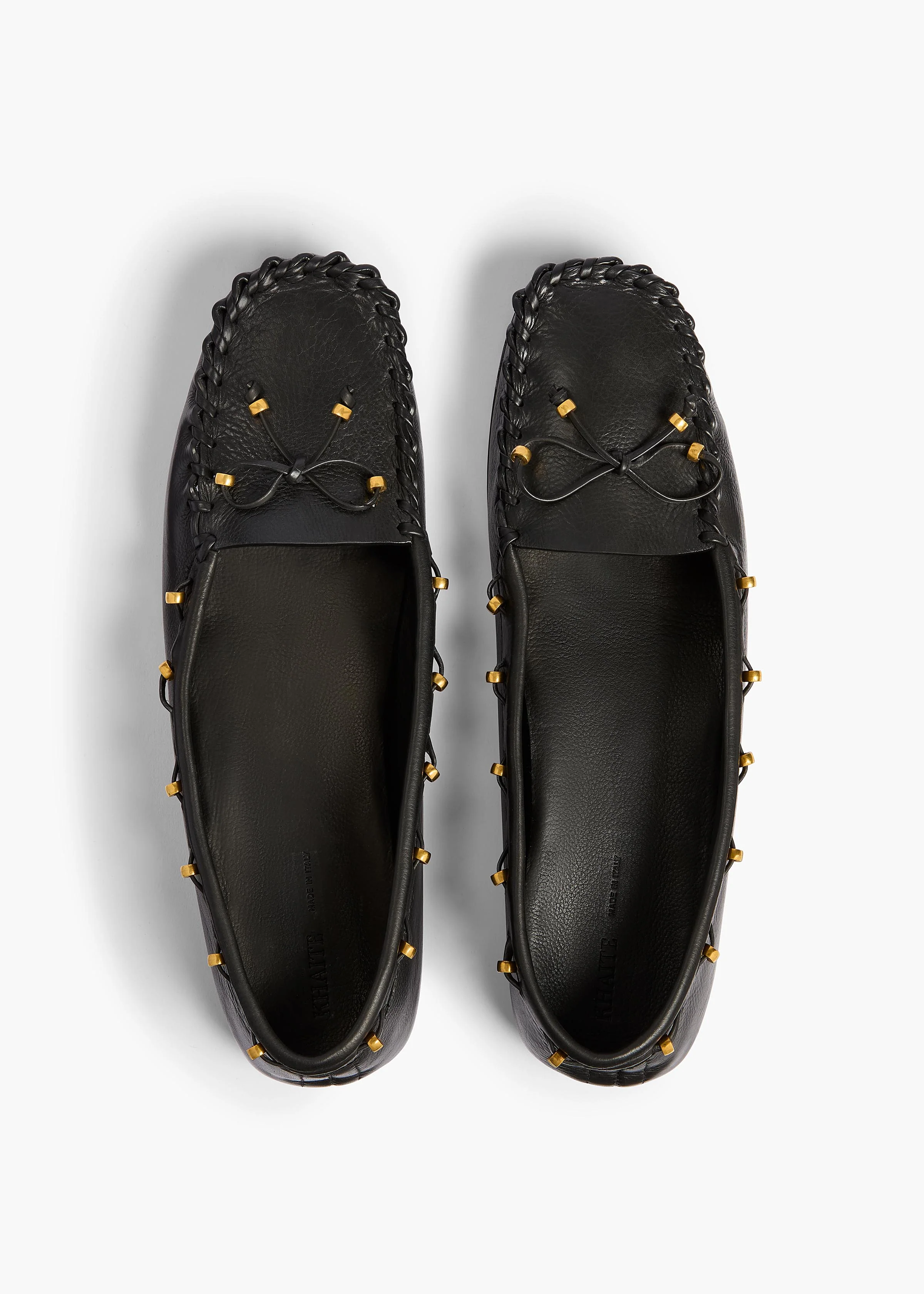 Milly Flat in Black Pebbled Leather - Image 3
