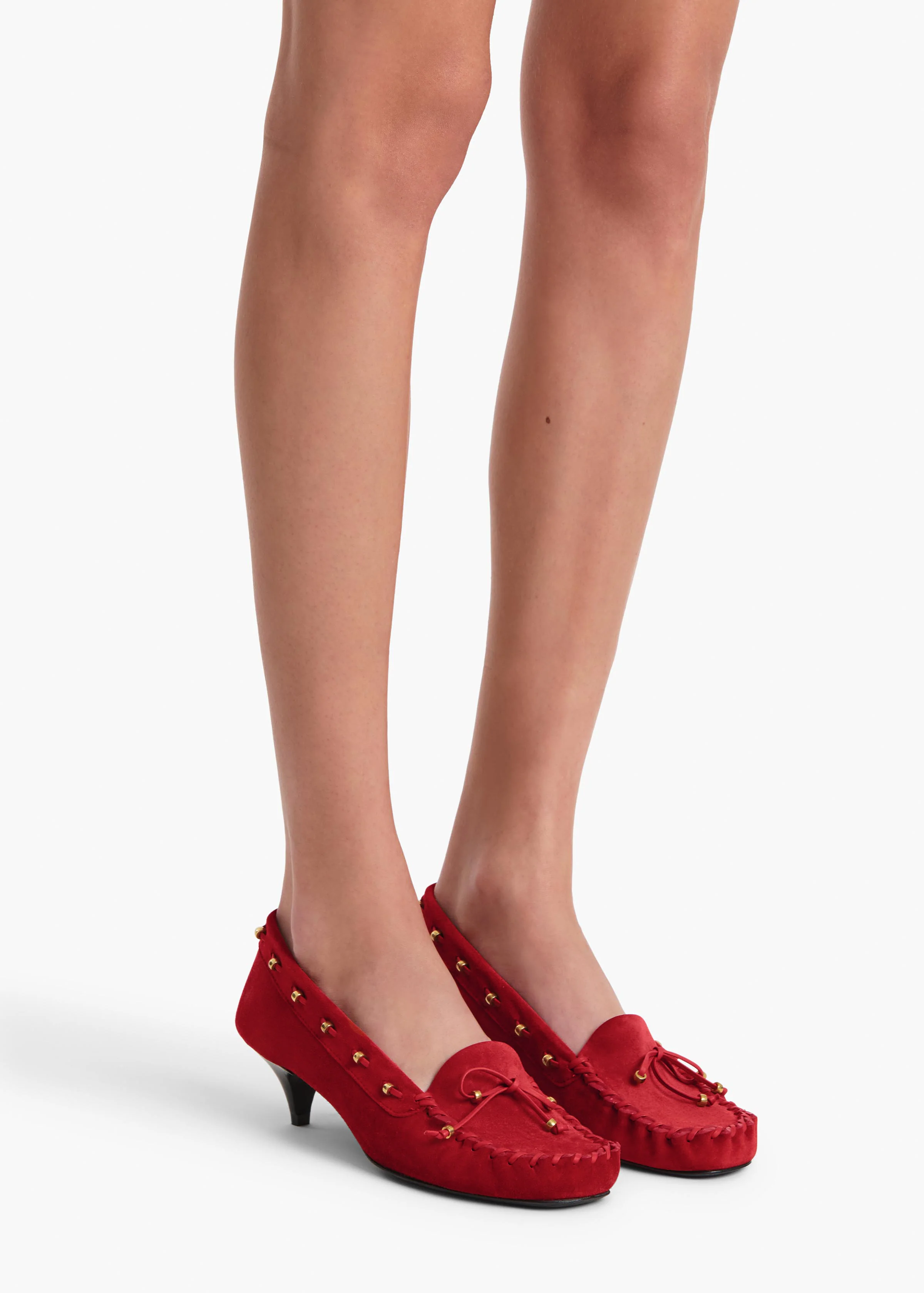 Milly Pump in Lipstick Suede - Image 5