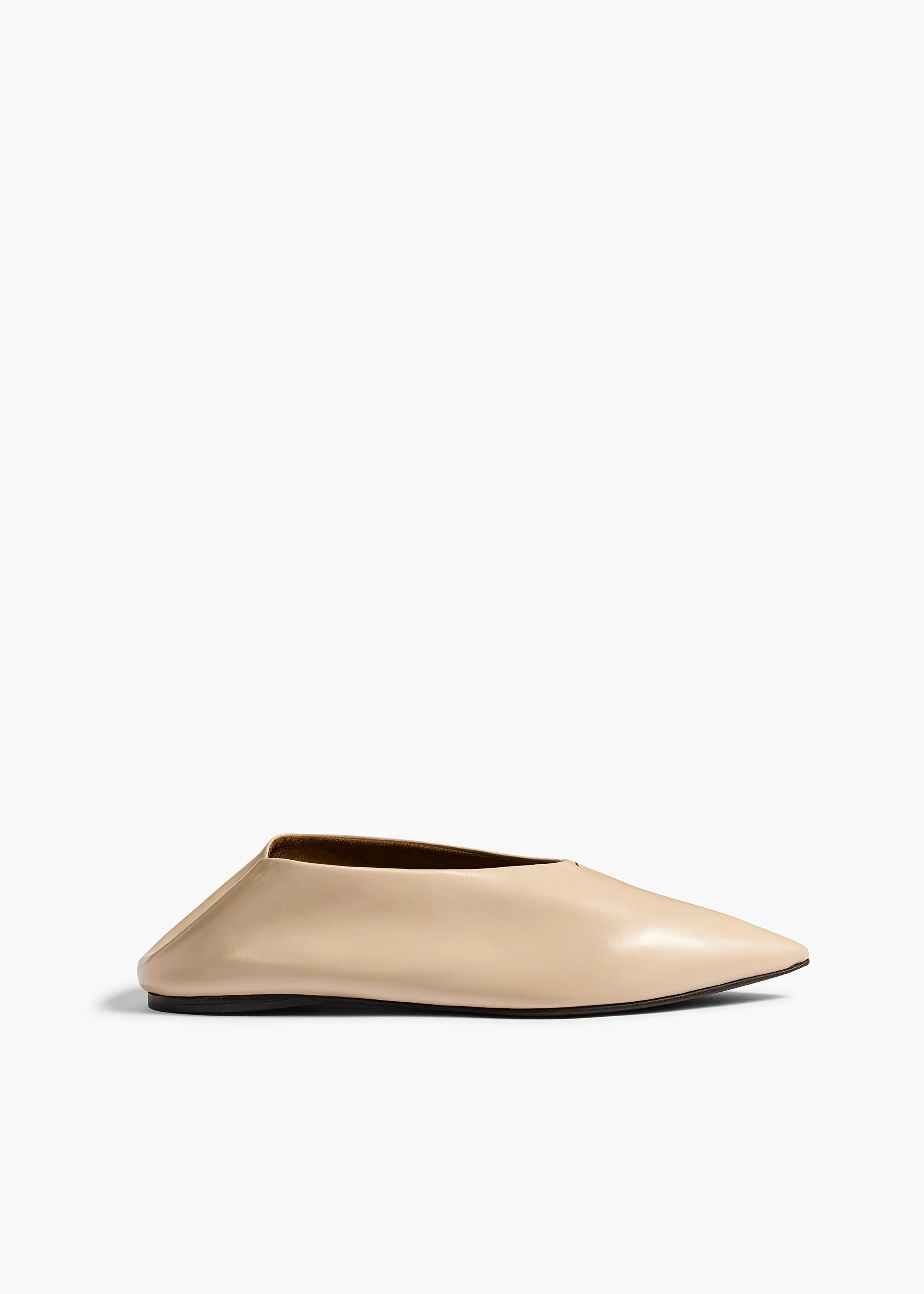 Miriam Ballerina in Nude Glazed Leather - Image 2