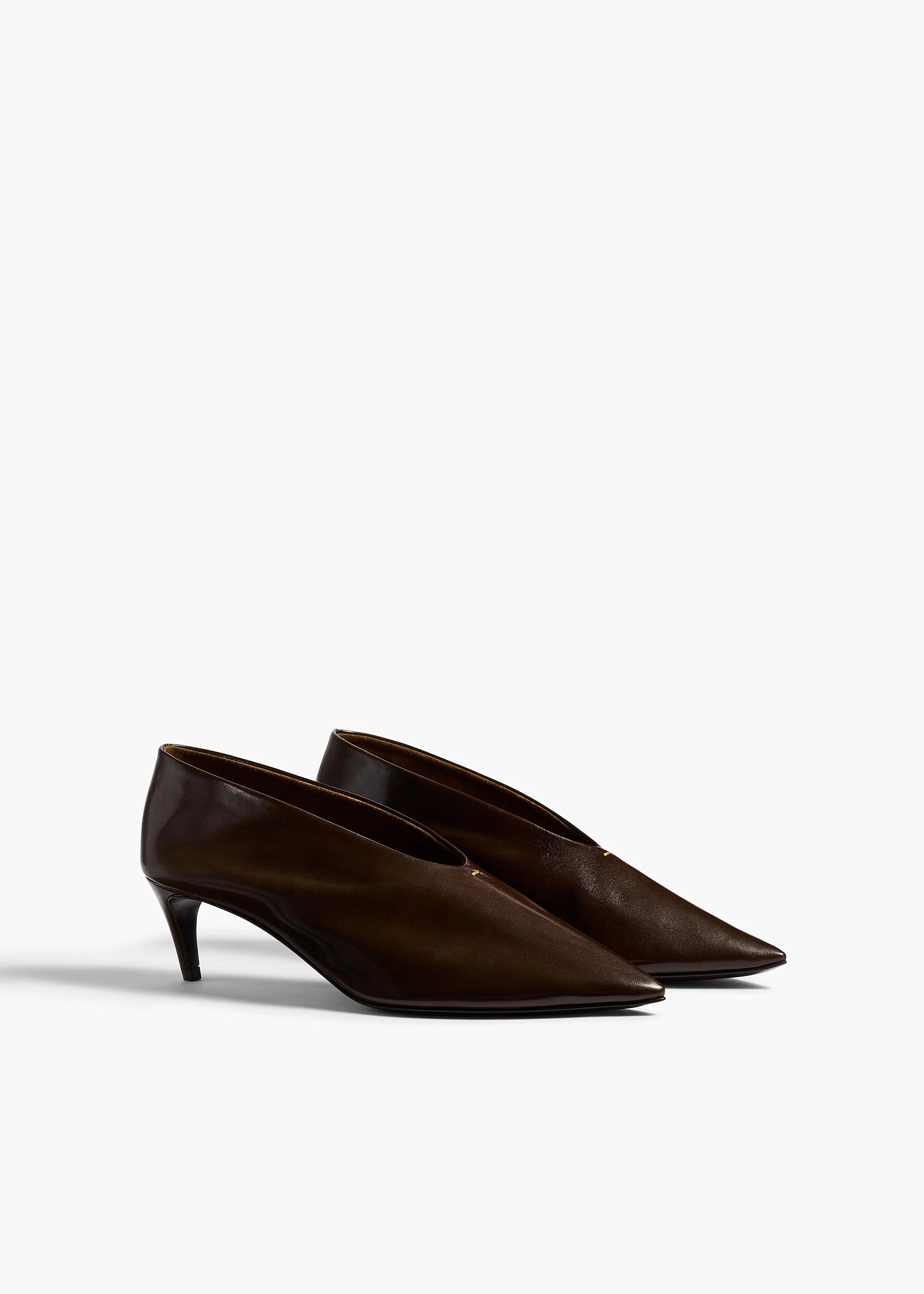 Miriam Low Pump in Cacao Glazed Leather - Image 2