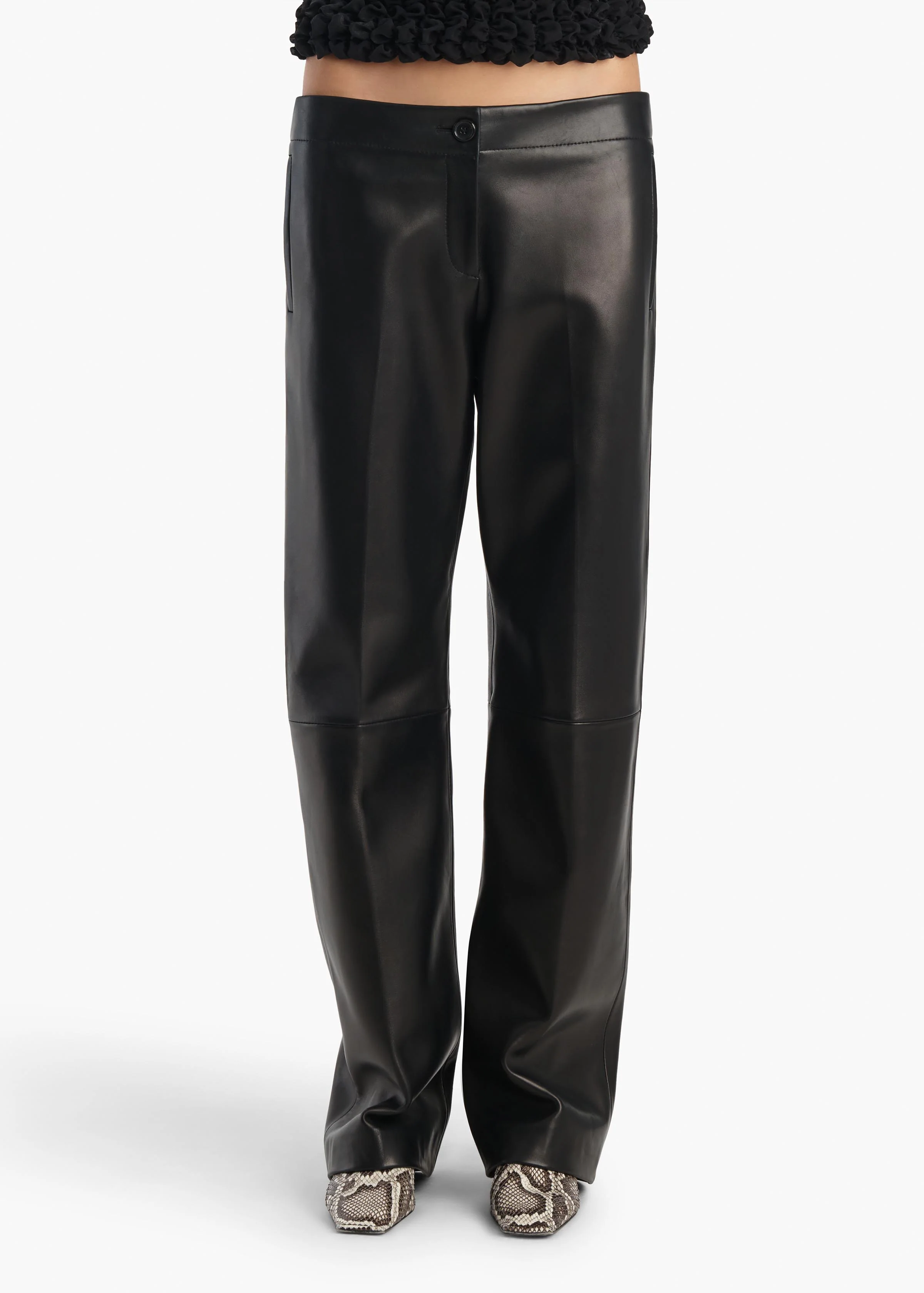 Mita Pant in Black Leather - Image 3