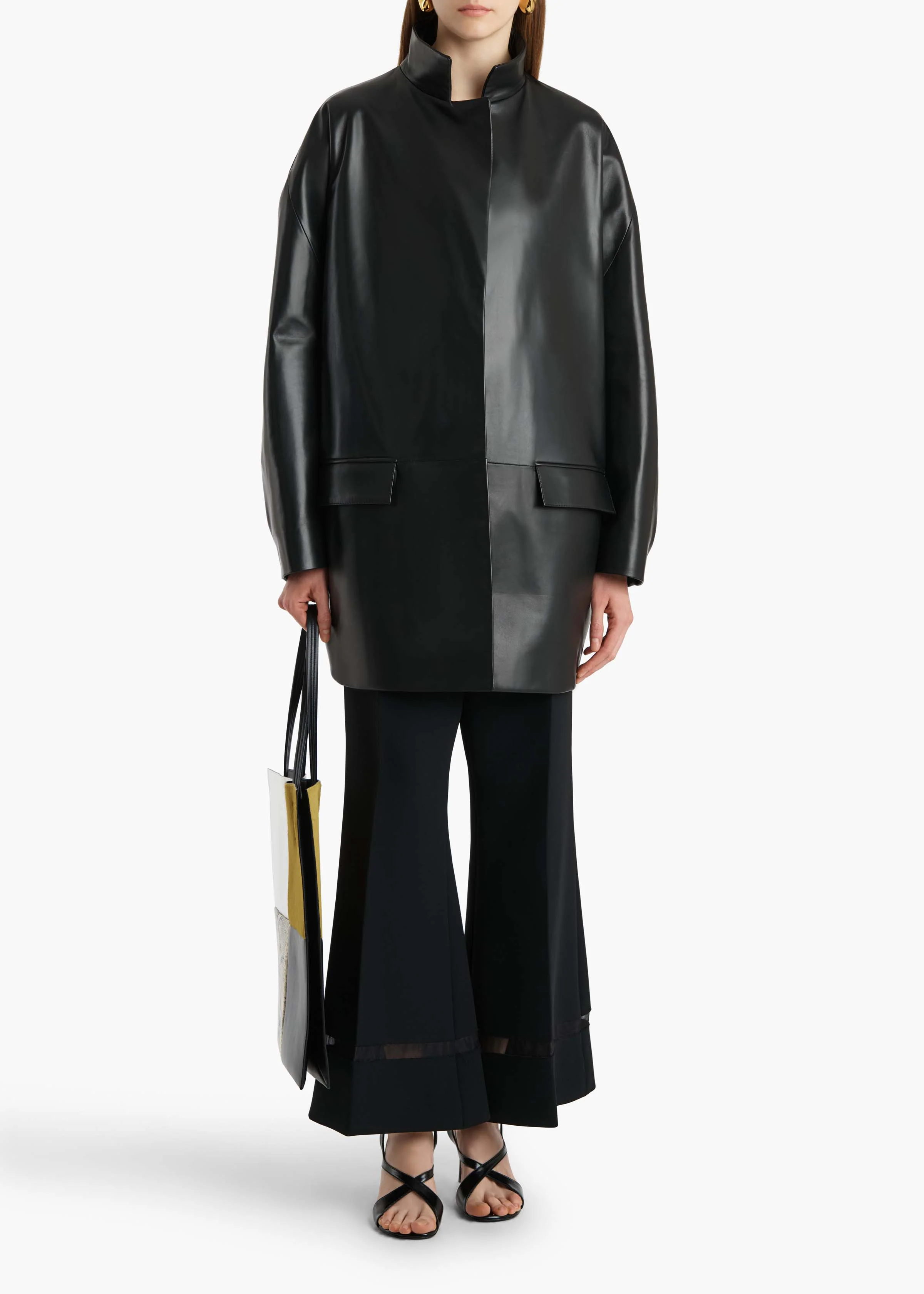 Mura Coat in Black Leather - Image 2