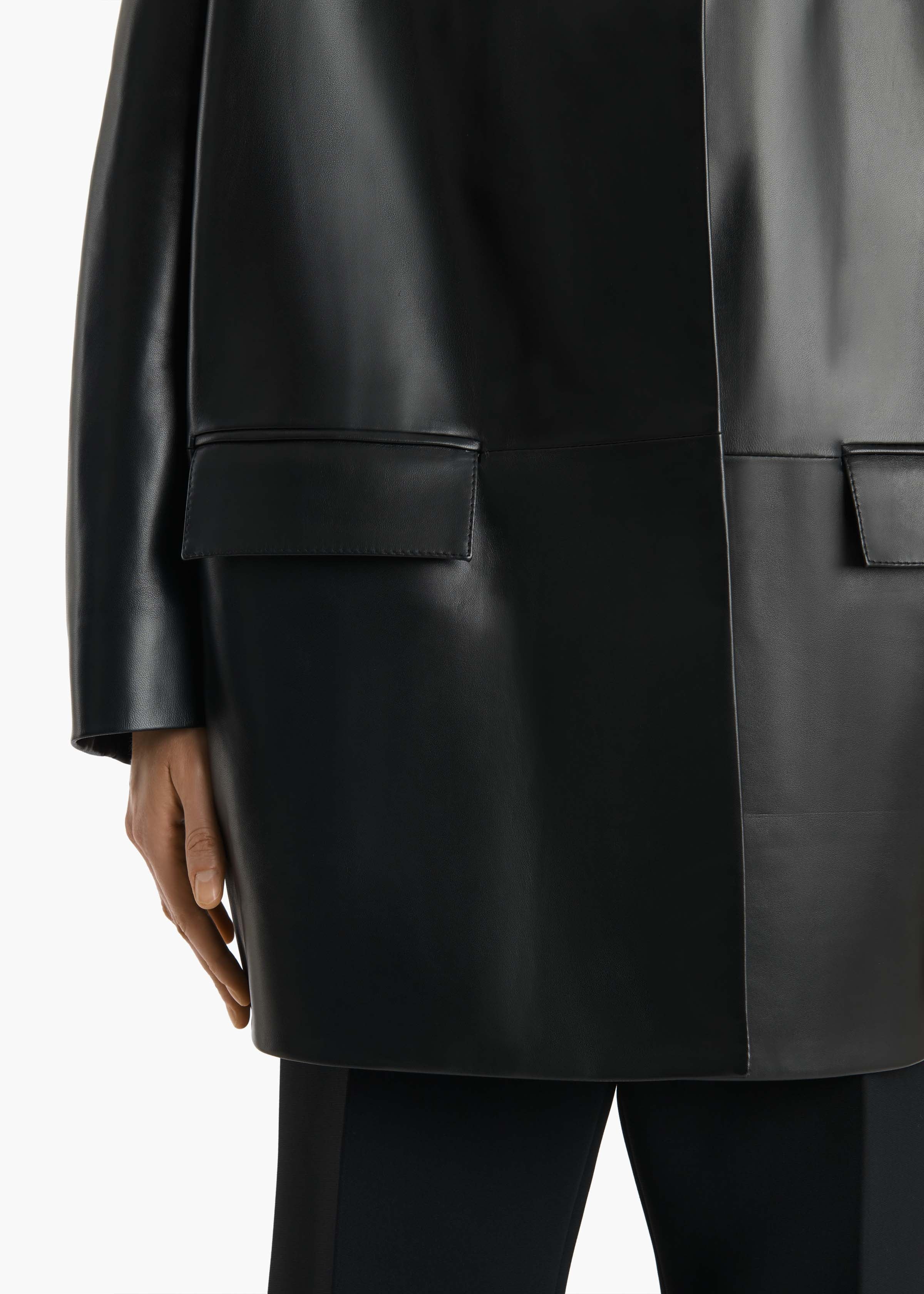Mura Coat in Black Leather - Image 5