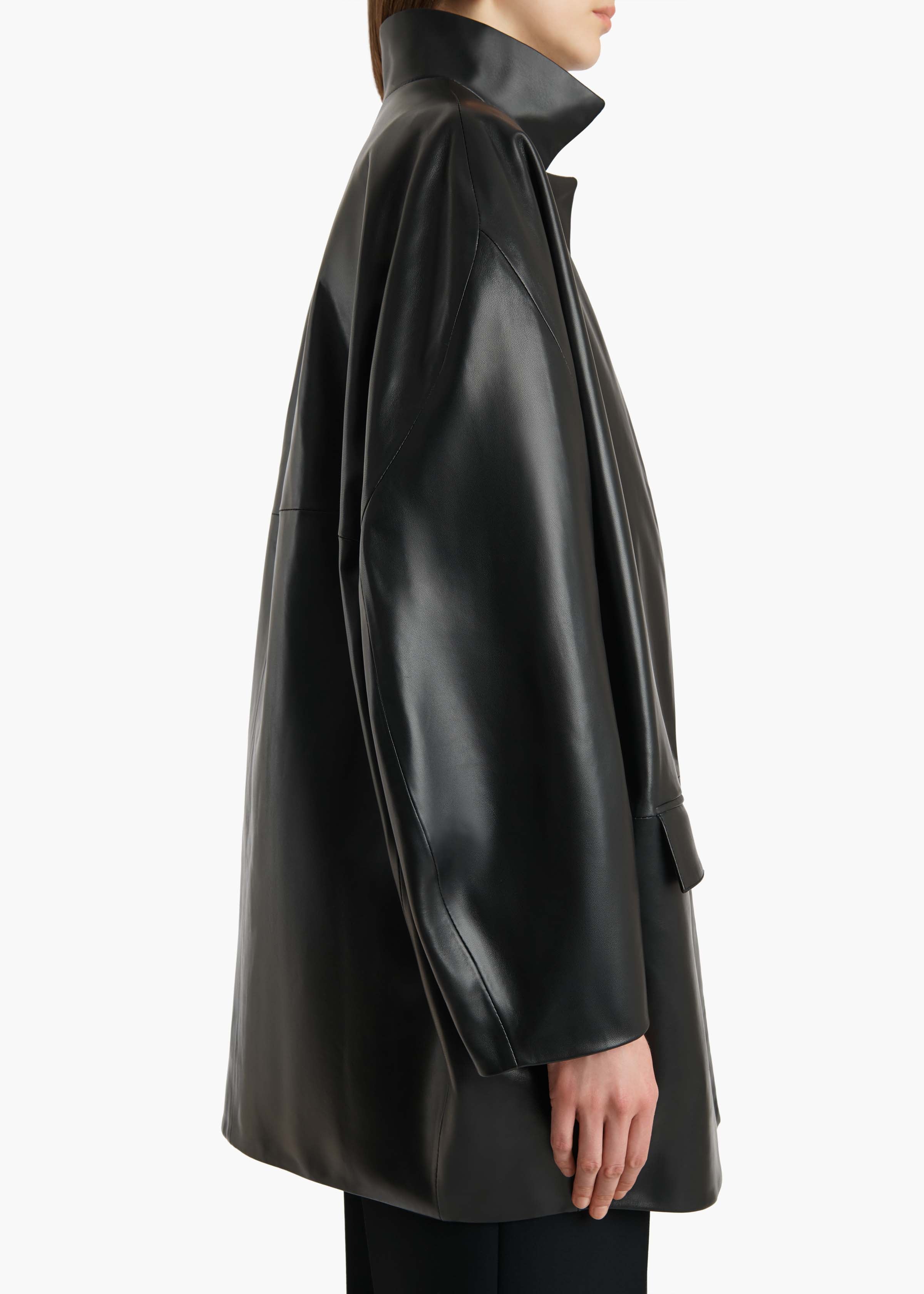 Mura Coat in Black Leather - Image 6