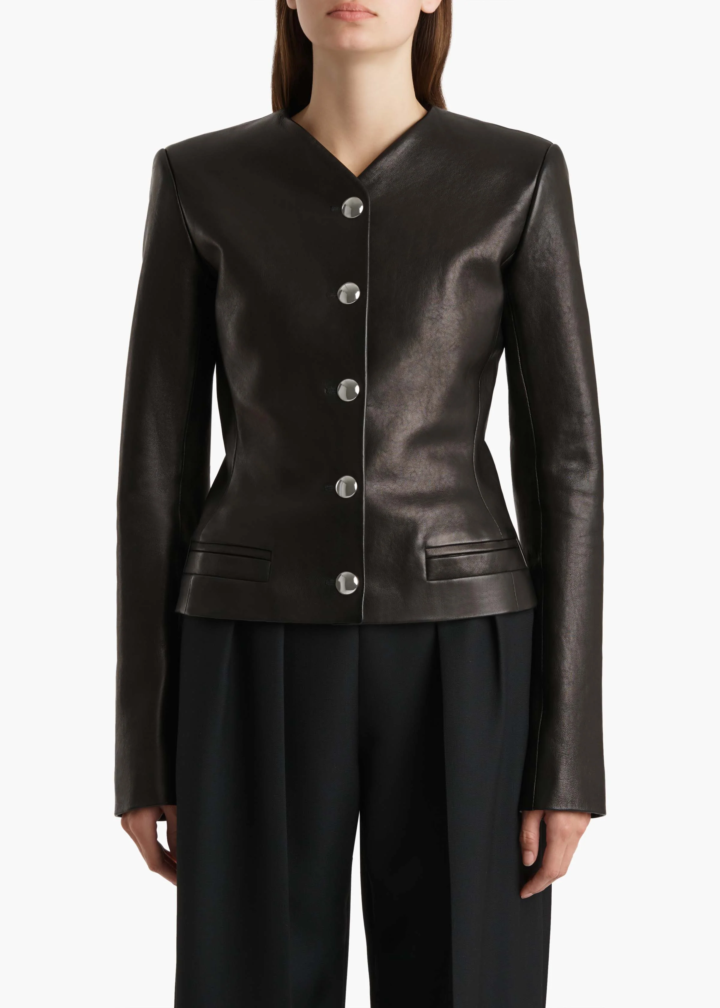 Nara Jacket in Black Leather - Image 3