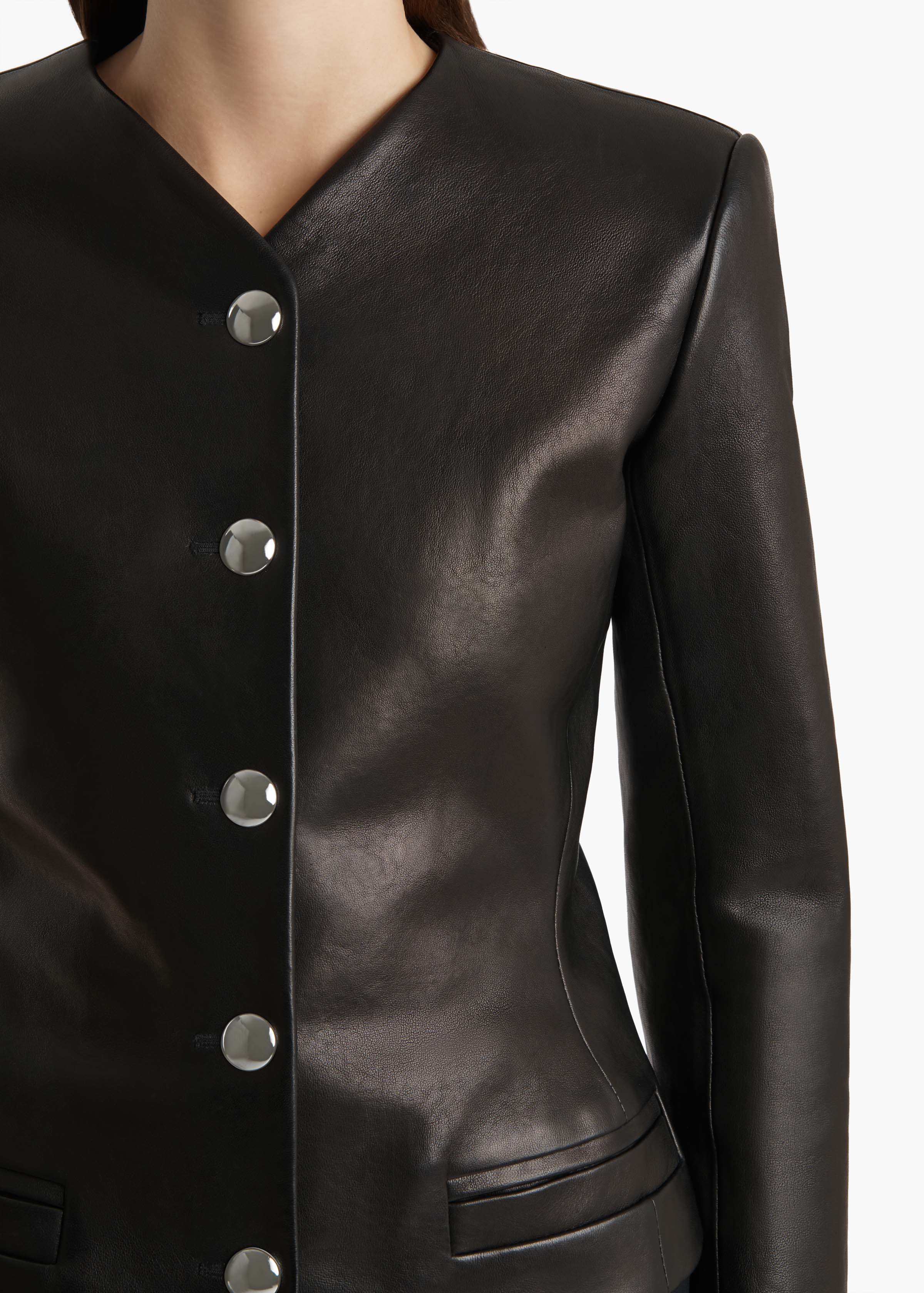Nara Jacket in Black Leather - Image 5