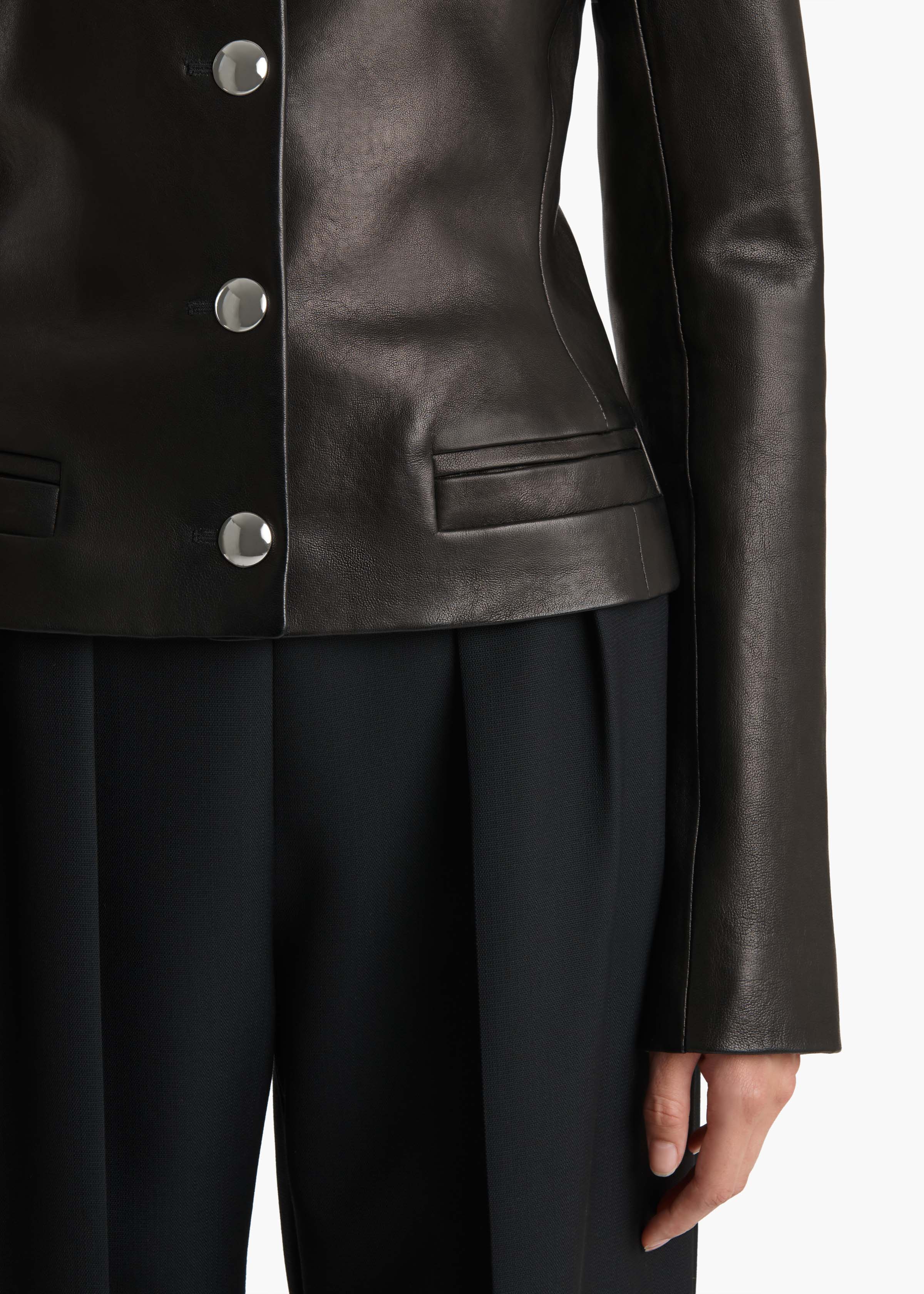Nara Jacket in Black Leather - Image 6