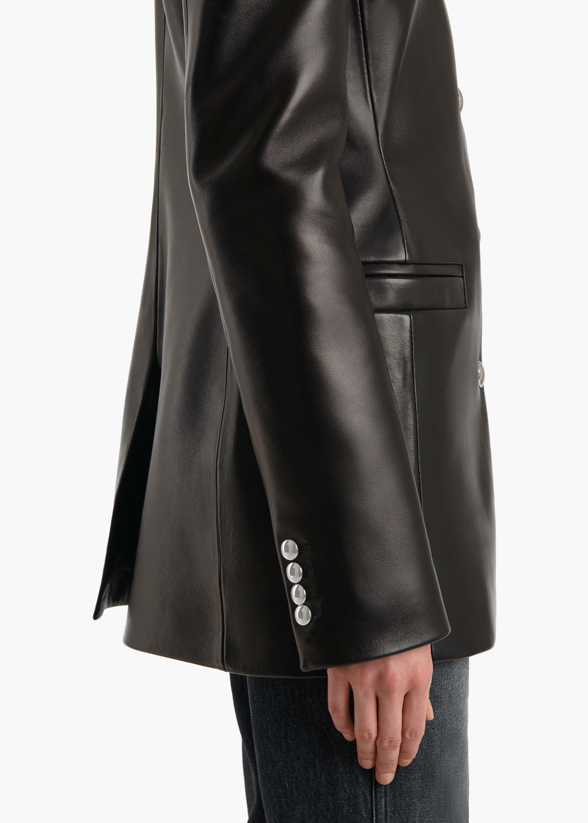 Naran Jacket in Black Leather - Image 6