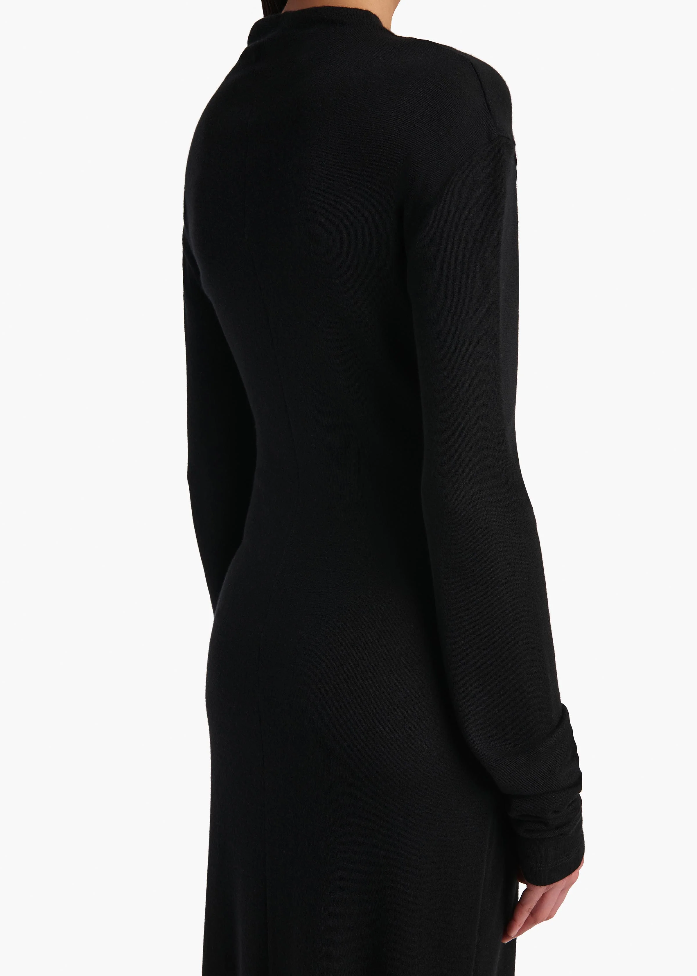 Norla Dress in Black Silk Cashmere Jersey - Image 6
