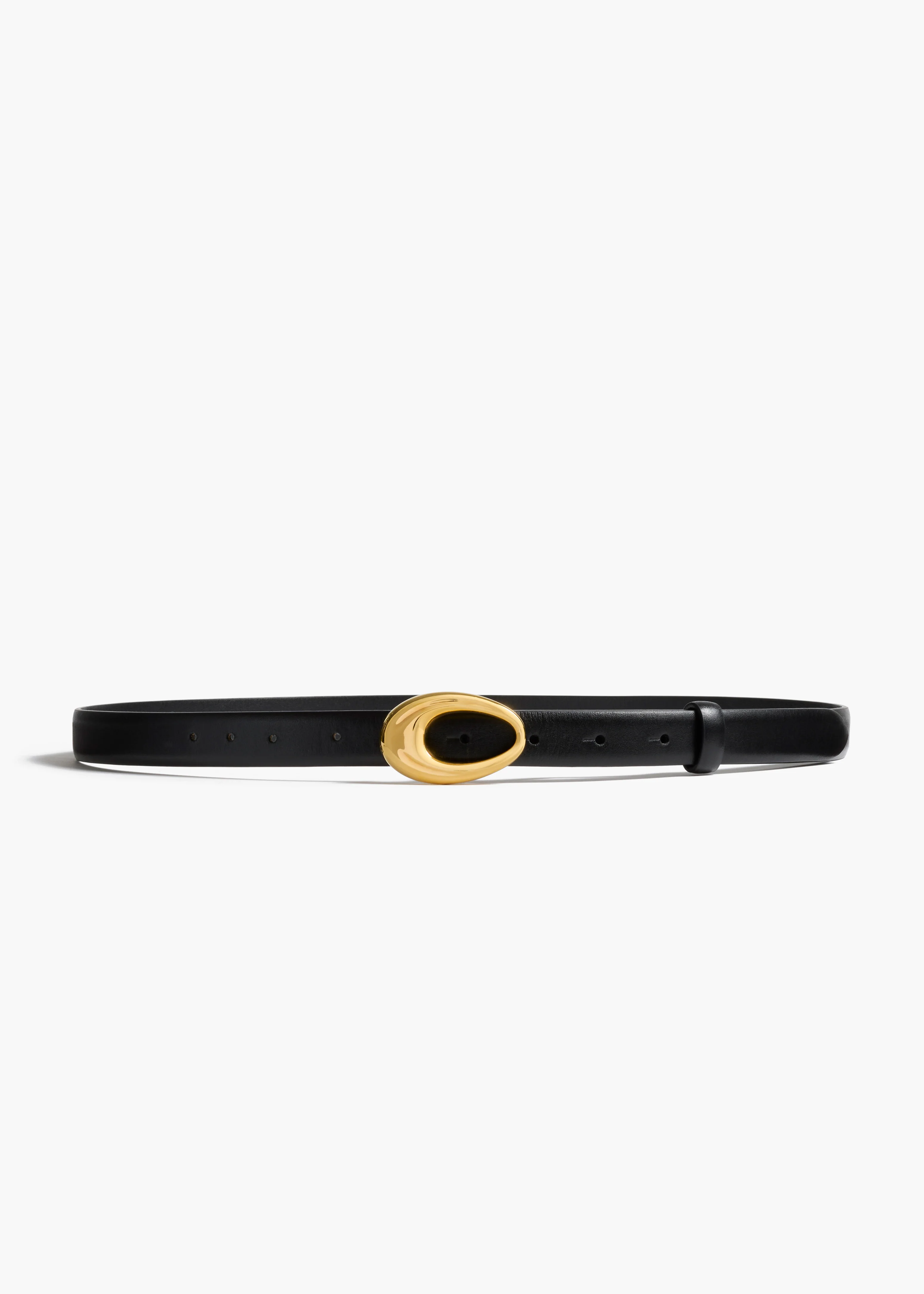 Olivia Belt in Black Leather with Gold