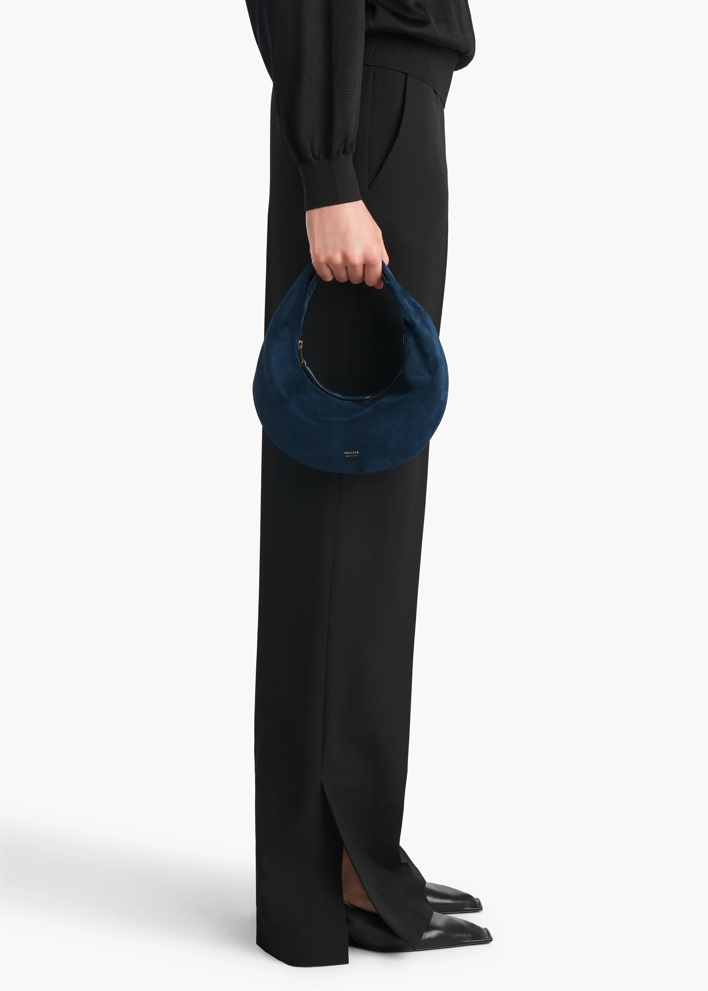 Mini Olivia Hobo in Midnight Navy Suede - Image 5