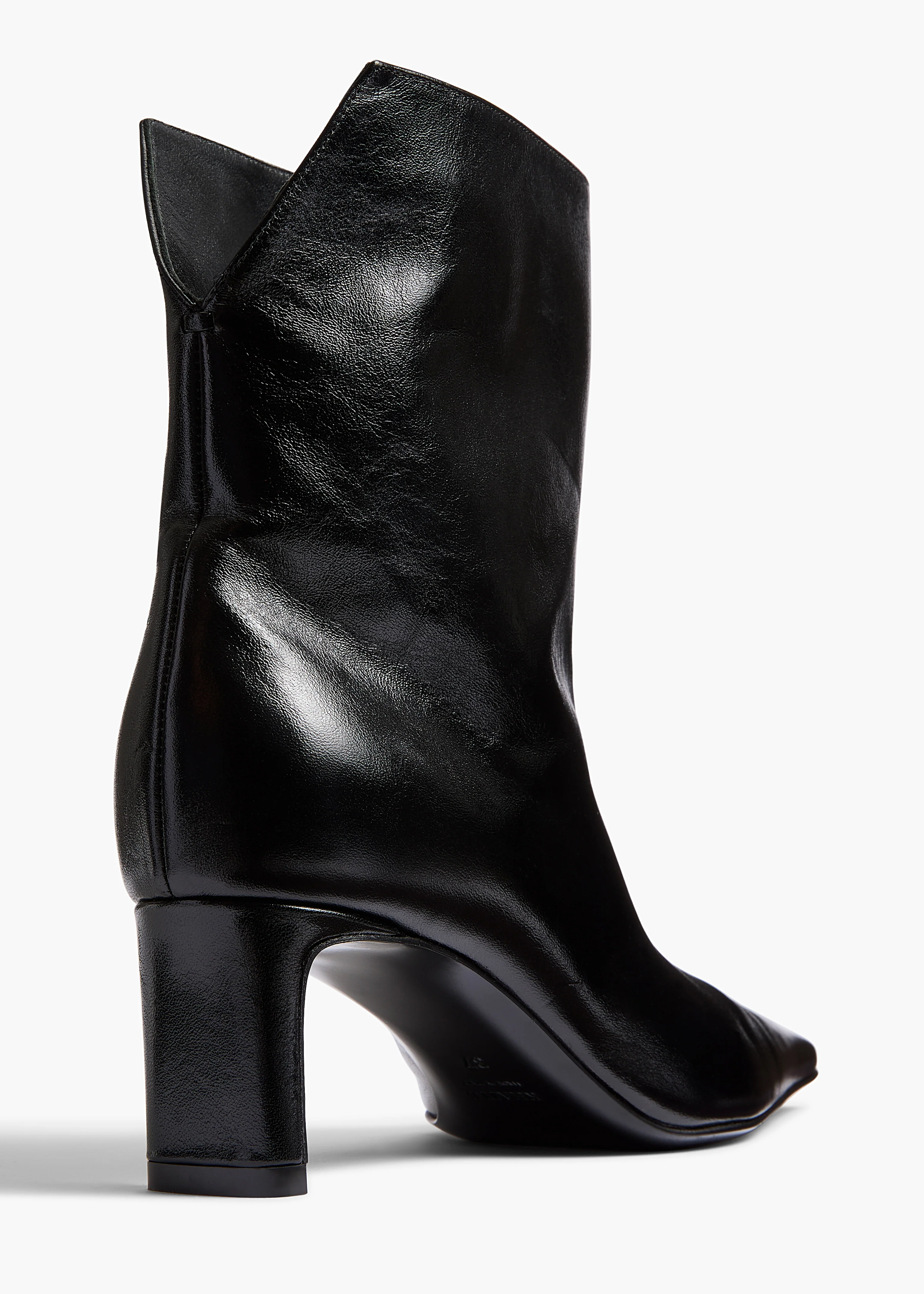 Ona Ankle Boot in Black Glazed Leather - Image 4