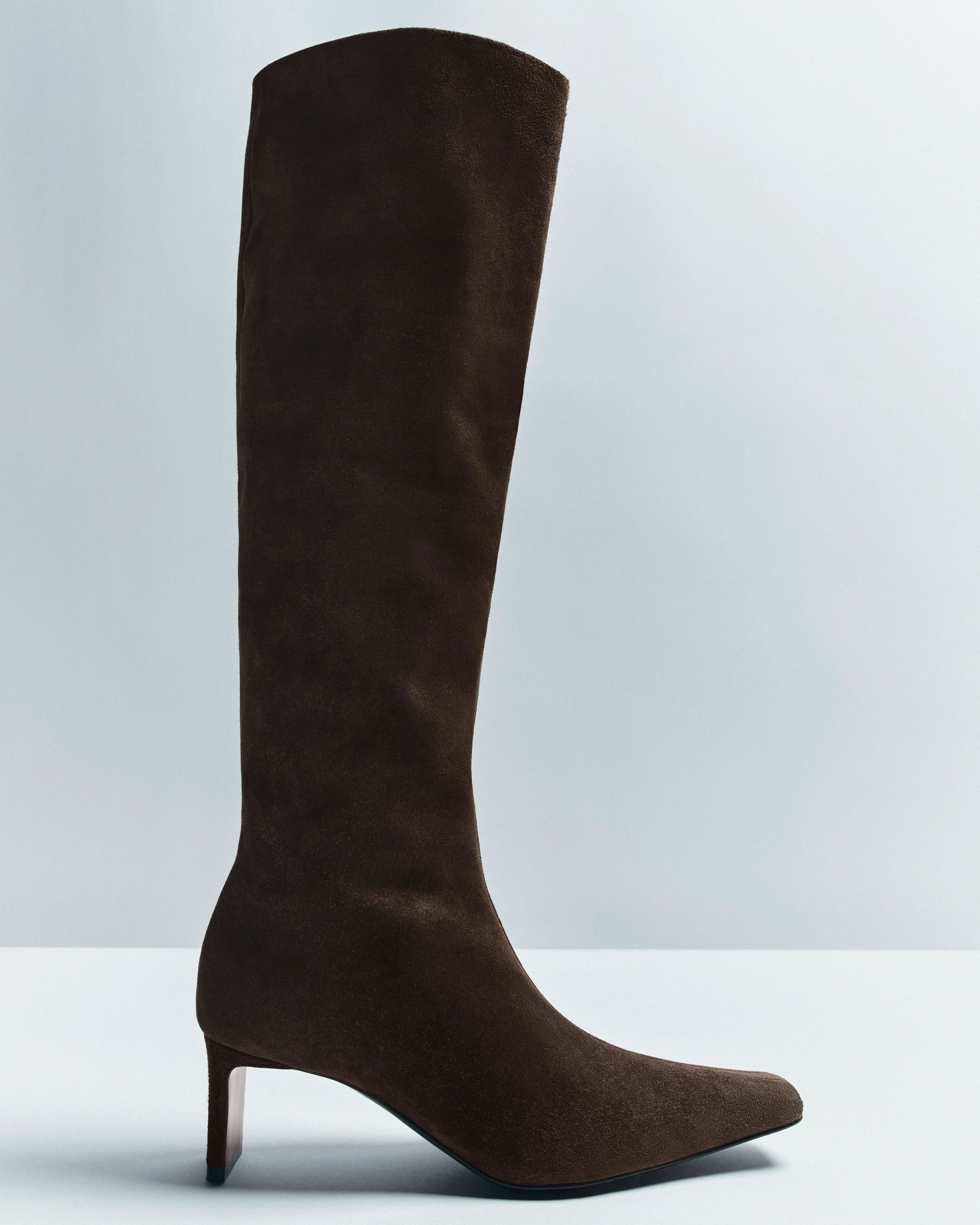 Ona Knee-High Boot in Ebano Suede - Image 6