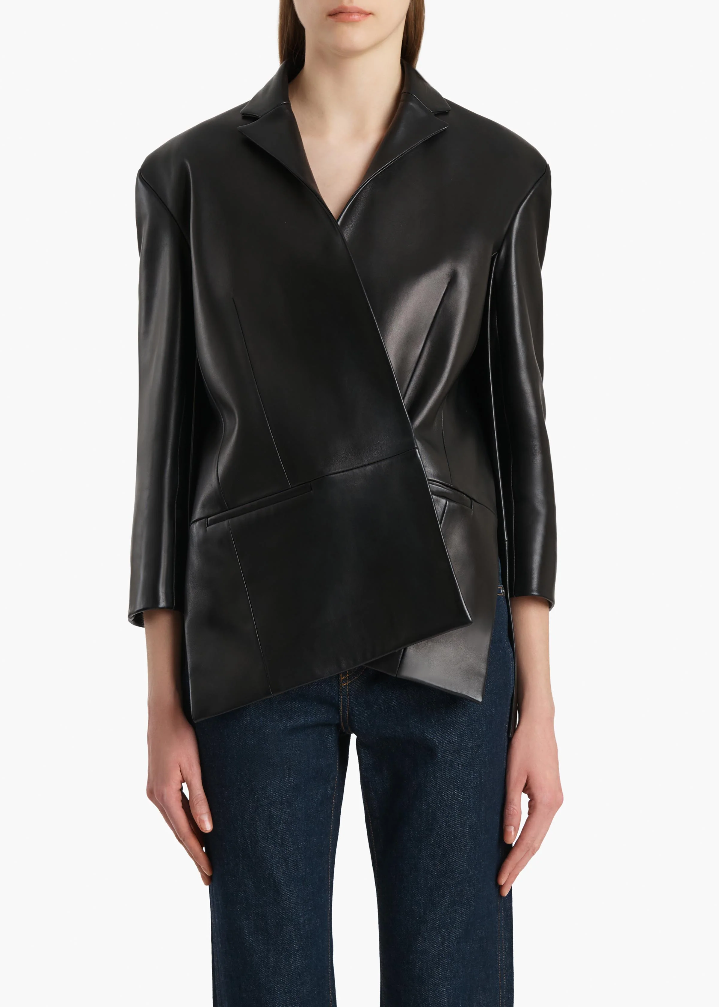 Palto Jacket in Black Leather - Image 3