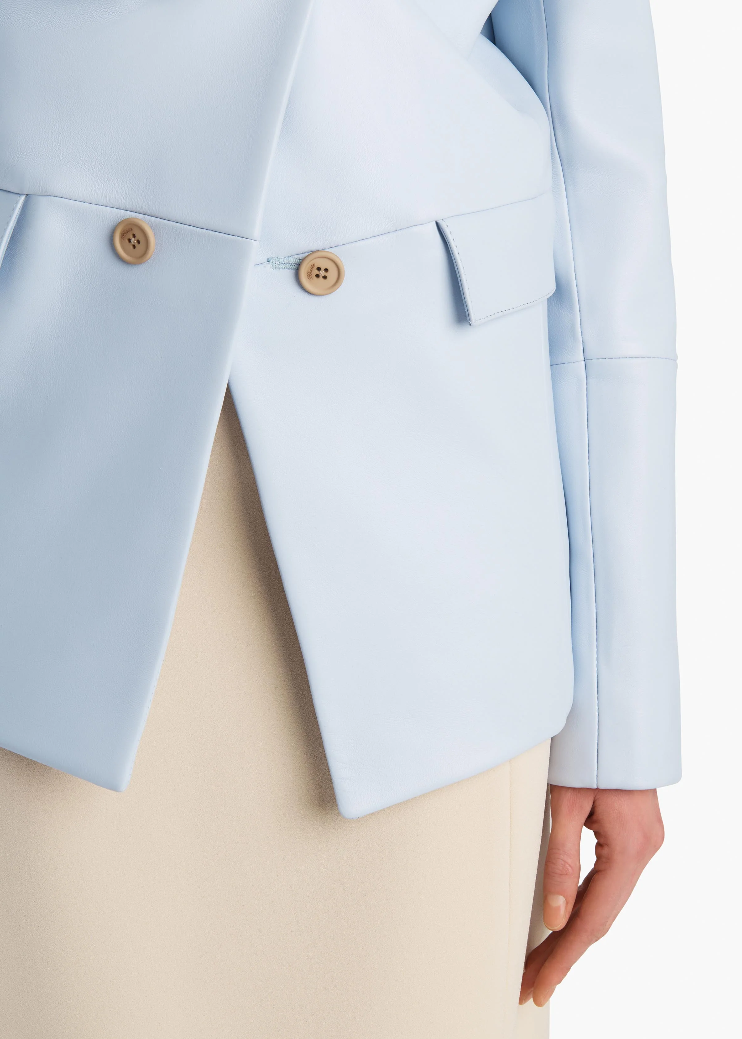 Rolo Jacket in Sky Blue Leather - Image 6
