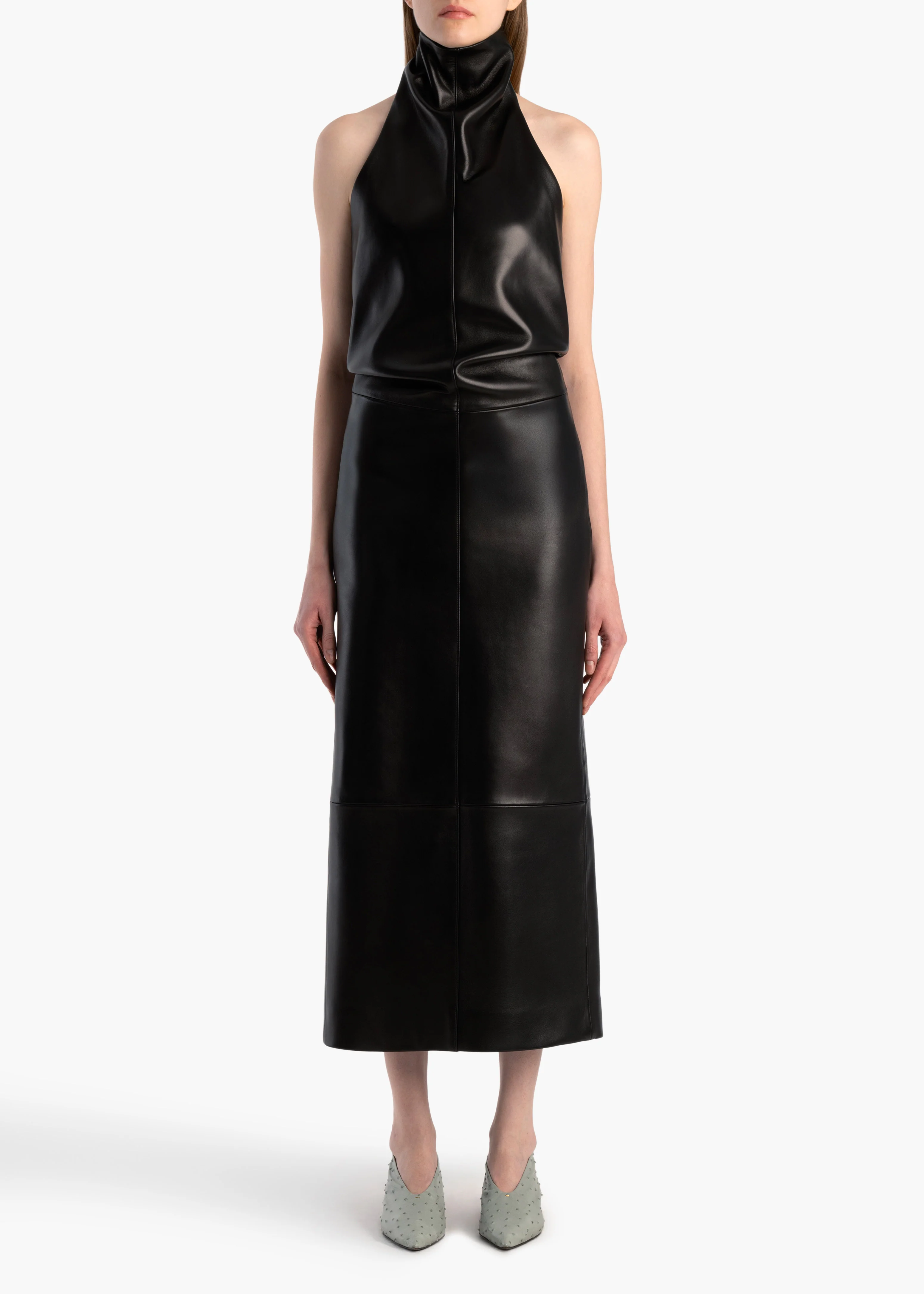 Roxanne Dress in Black Leather - Image 2