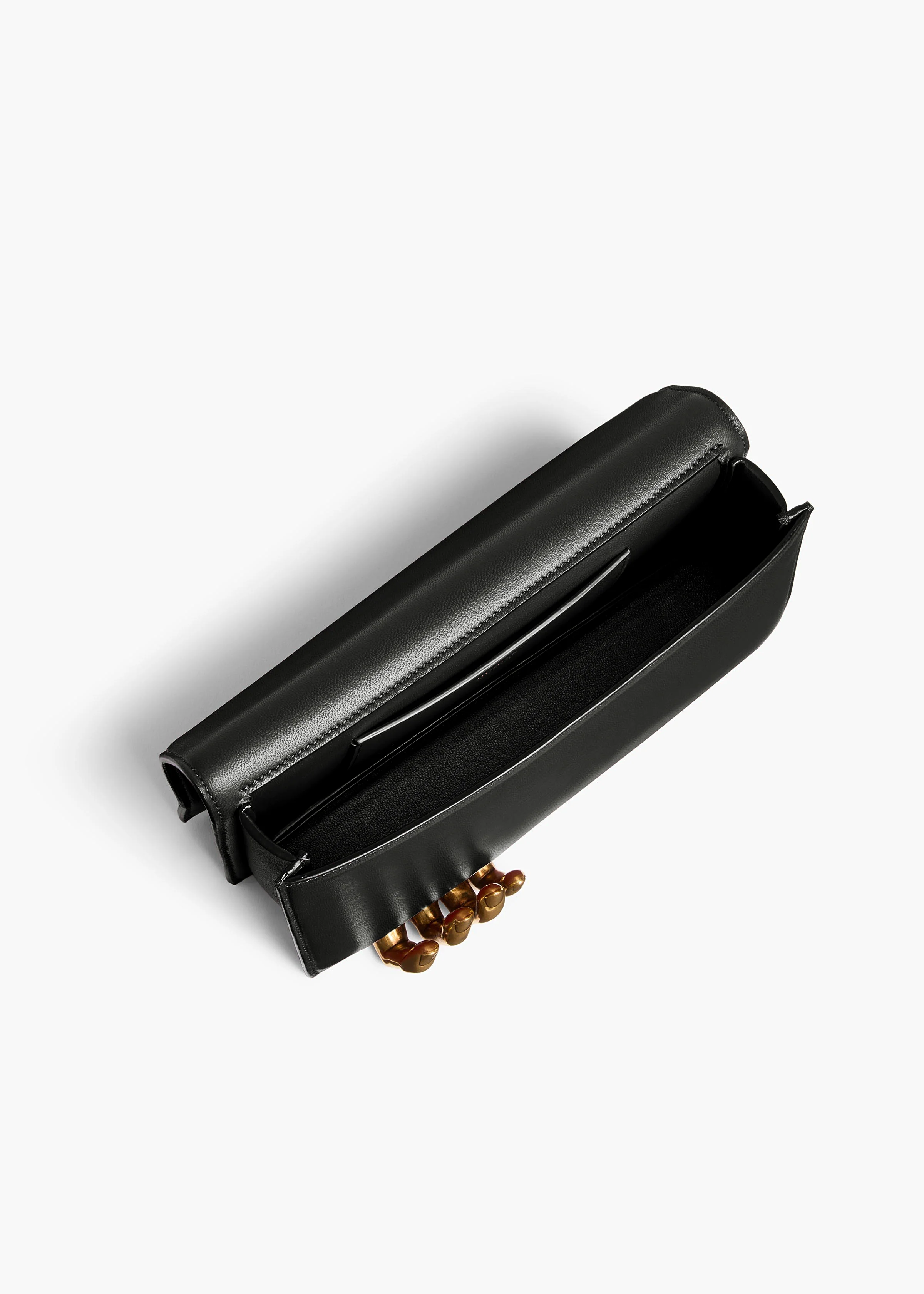 Sculpted Hand Clutch in Black Leather - Image 3