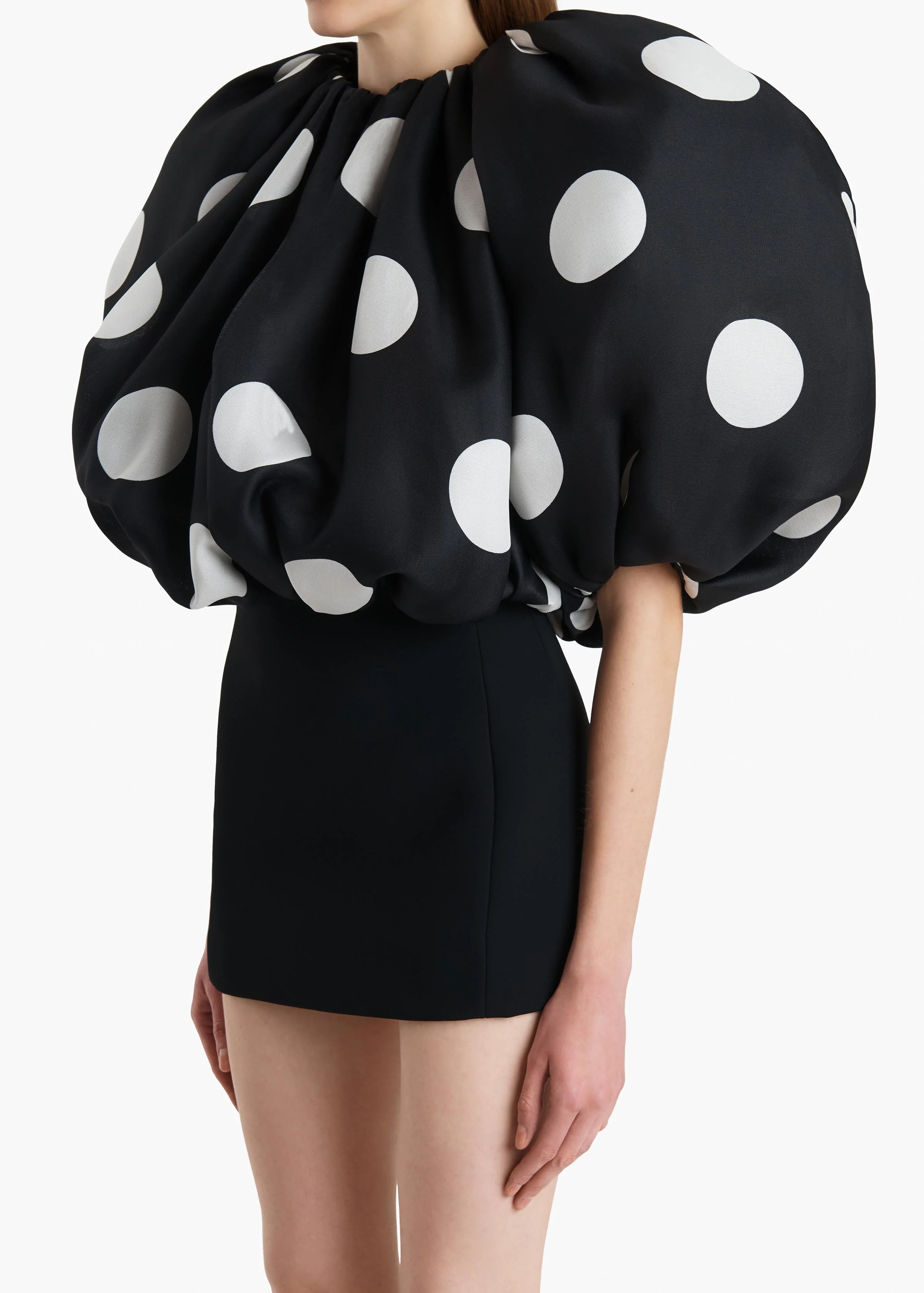 Siel Dress in Black with Large White Dots - Image 4