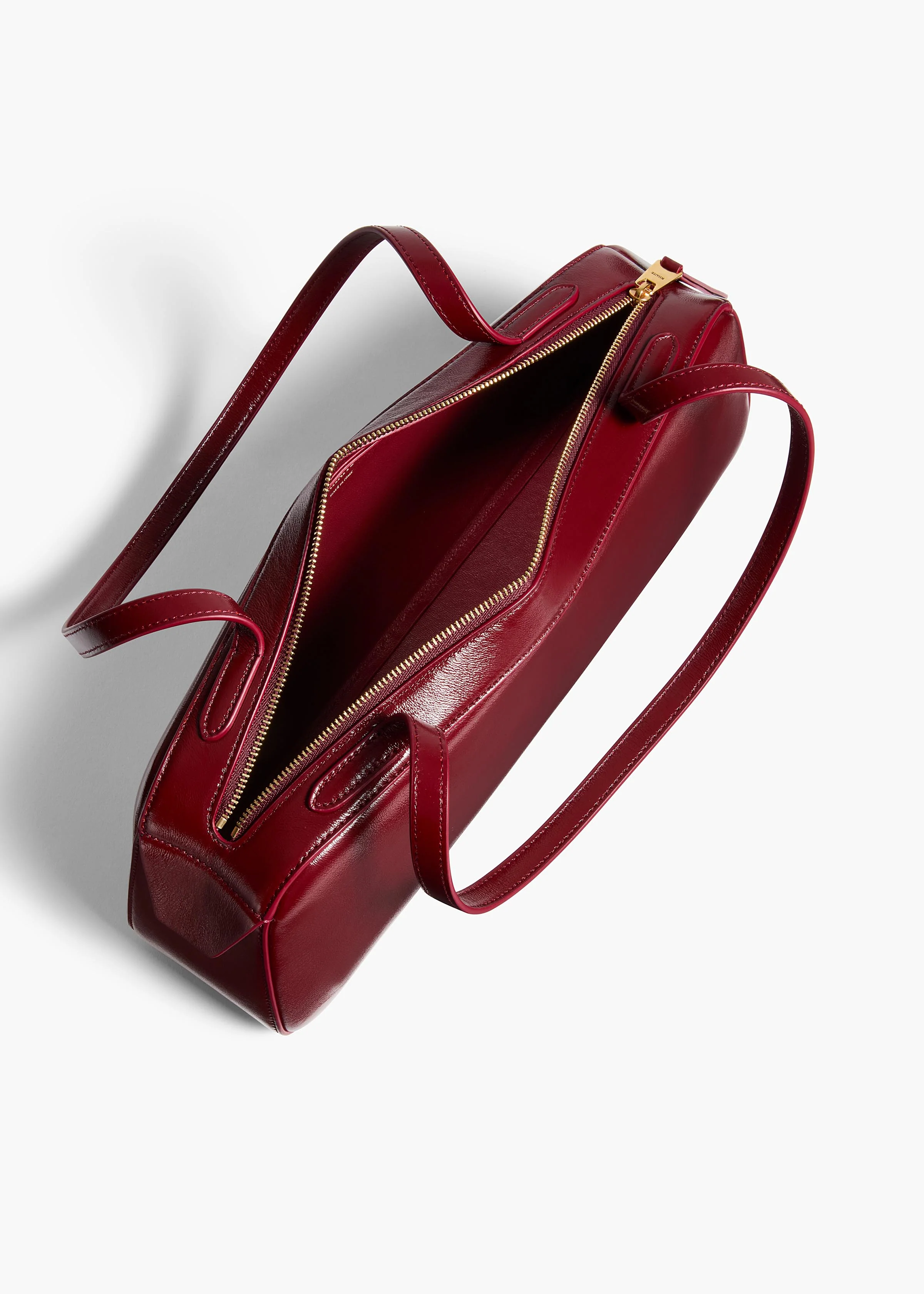 Simona Shoulder Bag in Oxblood Crackle Patent Leather - Image 4