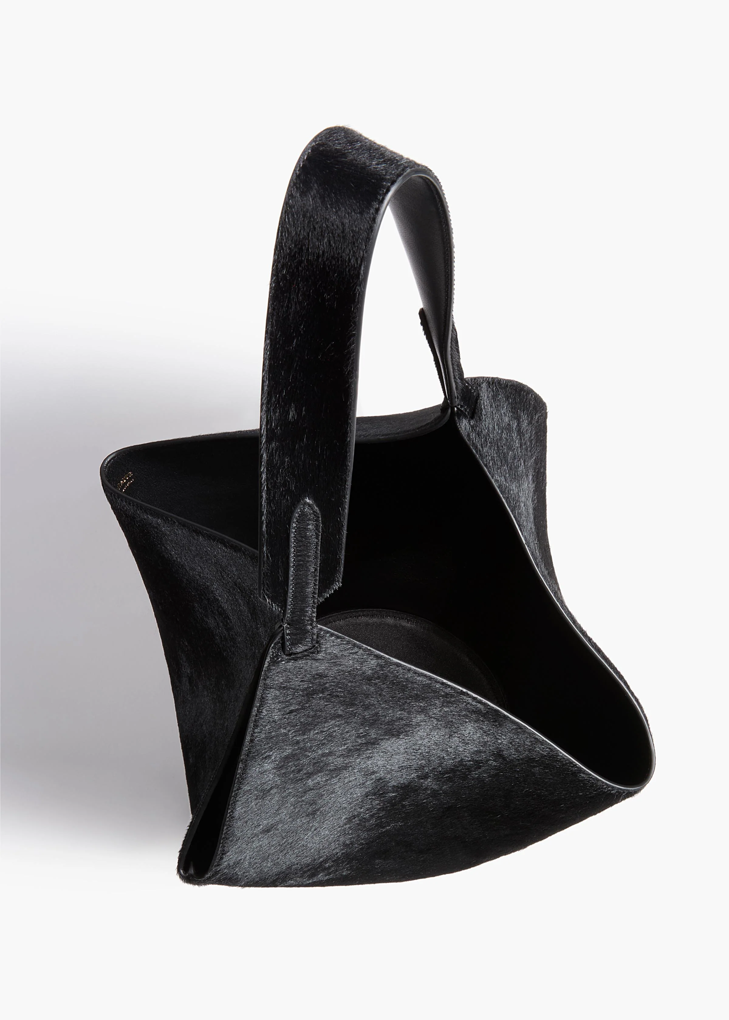 Small Lotus Tote in Black Haircalf - Image 3