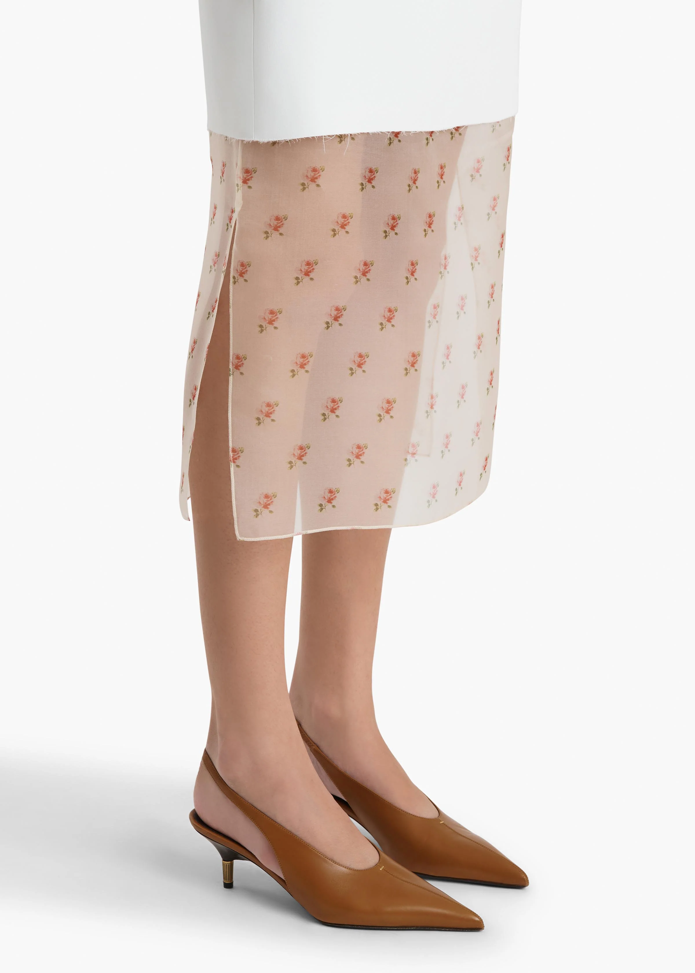 Sybil Skirt in Chalk with Ditsy Rose Print - Image 5