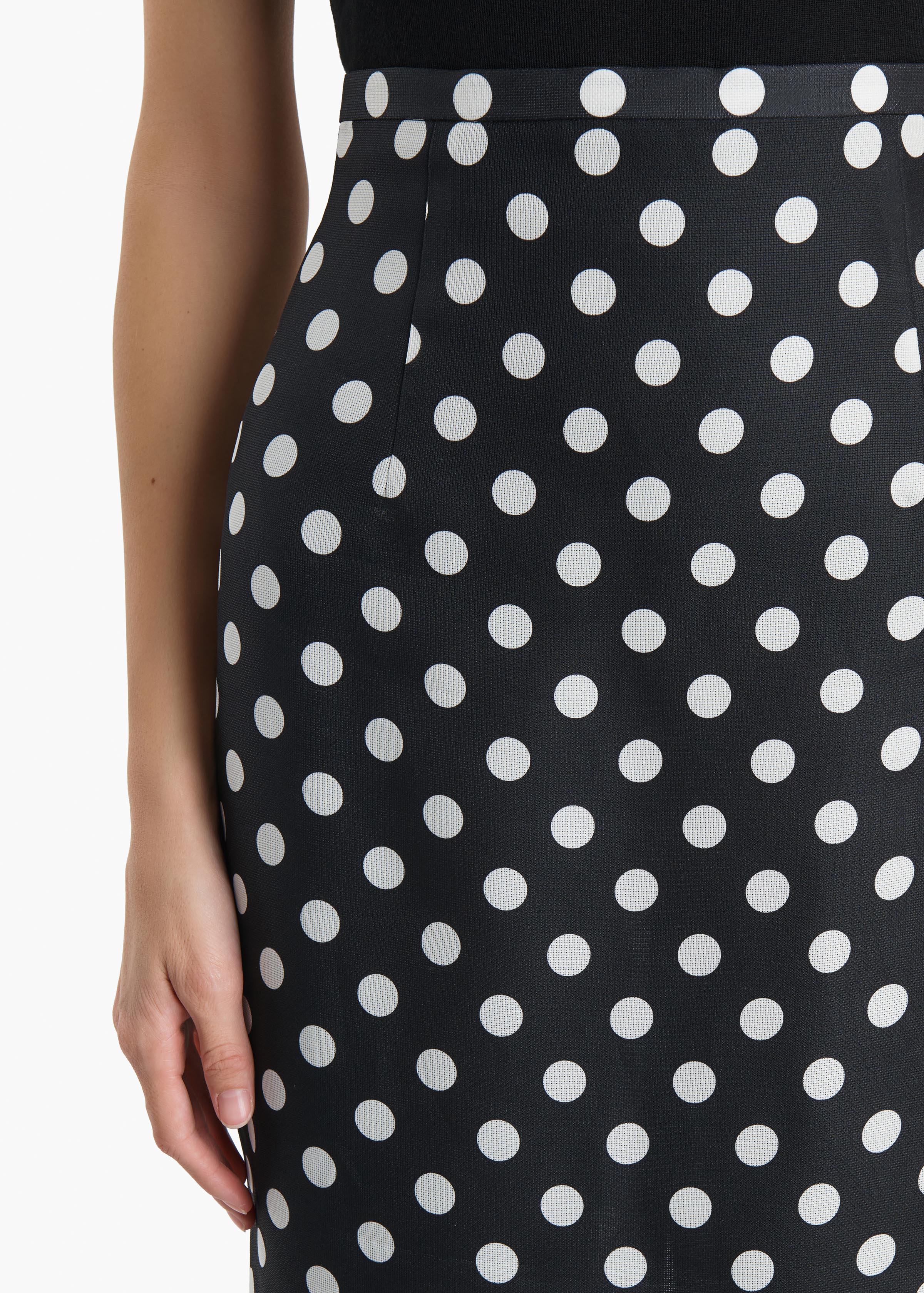 Winton Skirt in Black with White Dots - Image 5
