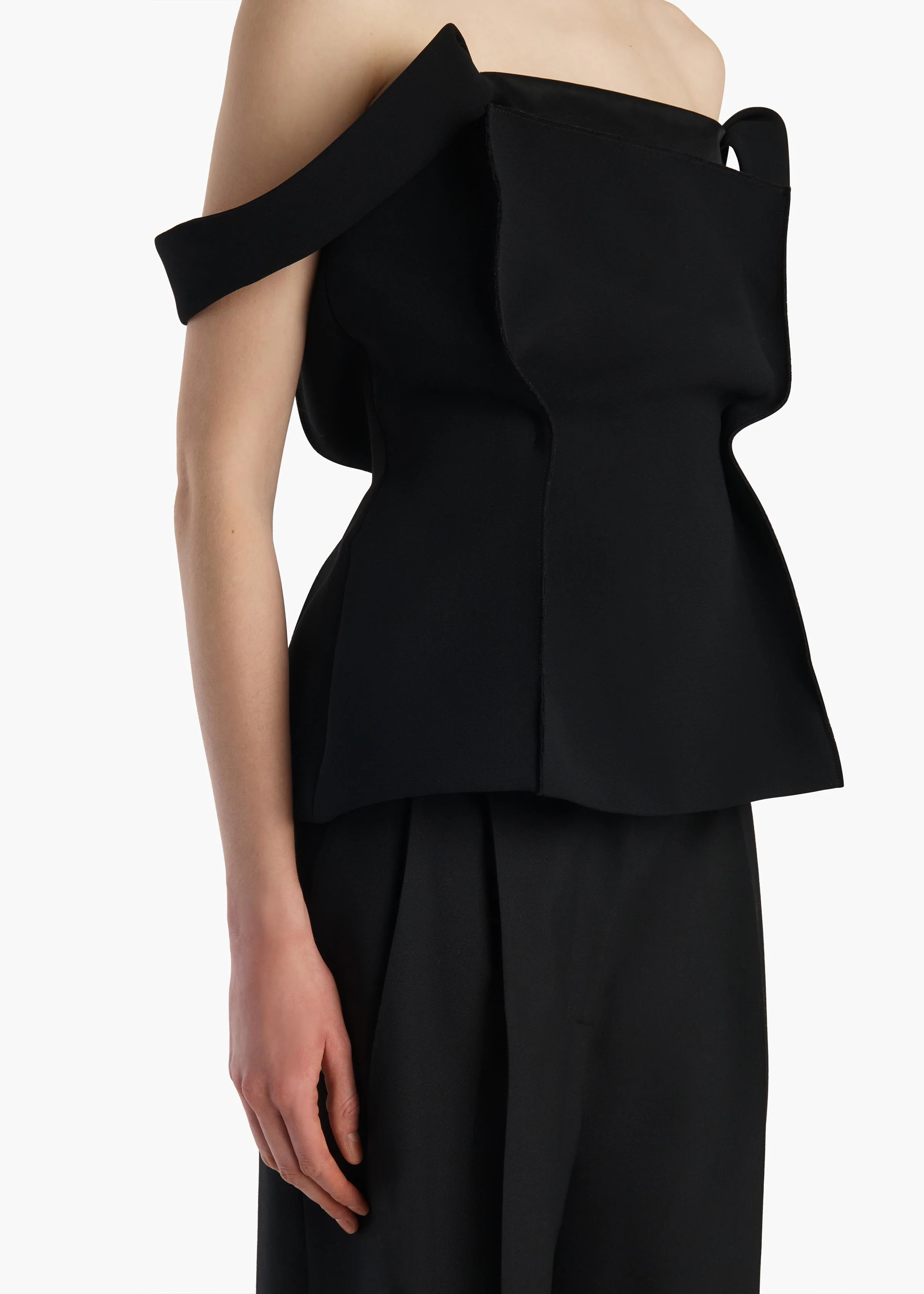 Yasmina Top in Black Crepe - Image 5